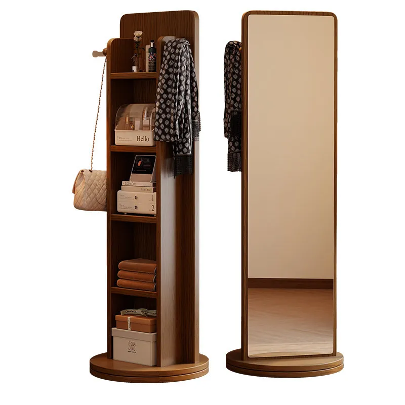 Full Length Mirror Jewelry Armoire - Square Rotating Full Length Floor Mirror